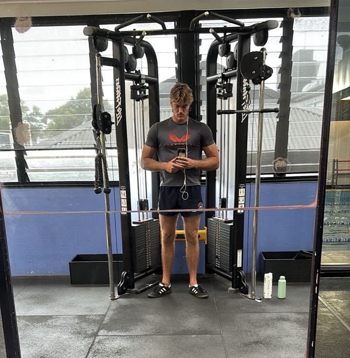 Kai Shaw training in the gym